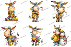Christmas Funny Donkey Clipart Bundle - CraftNest - Digital Crafting and Art