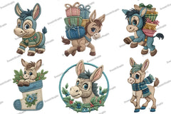 Christmas Funny Donkey Clipart Bundle - CraftNest - Digital Crafting and Art