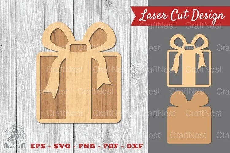 Christmas Gift Box Laser Cut Decoration Clipart Bundle - CraftNest - Digital Crafting and Art