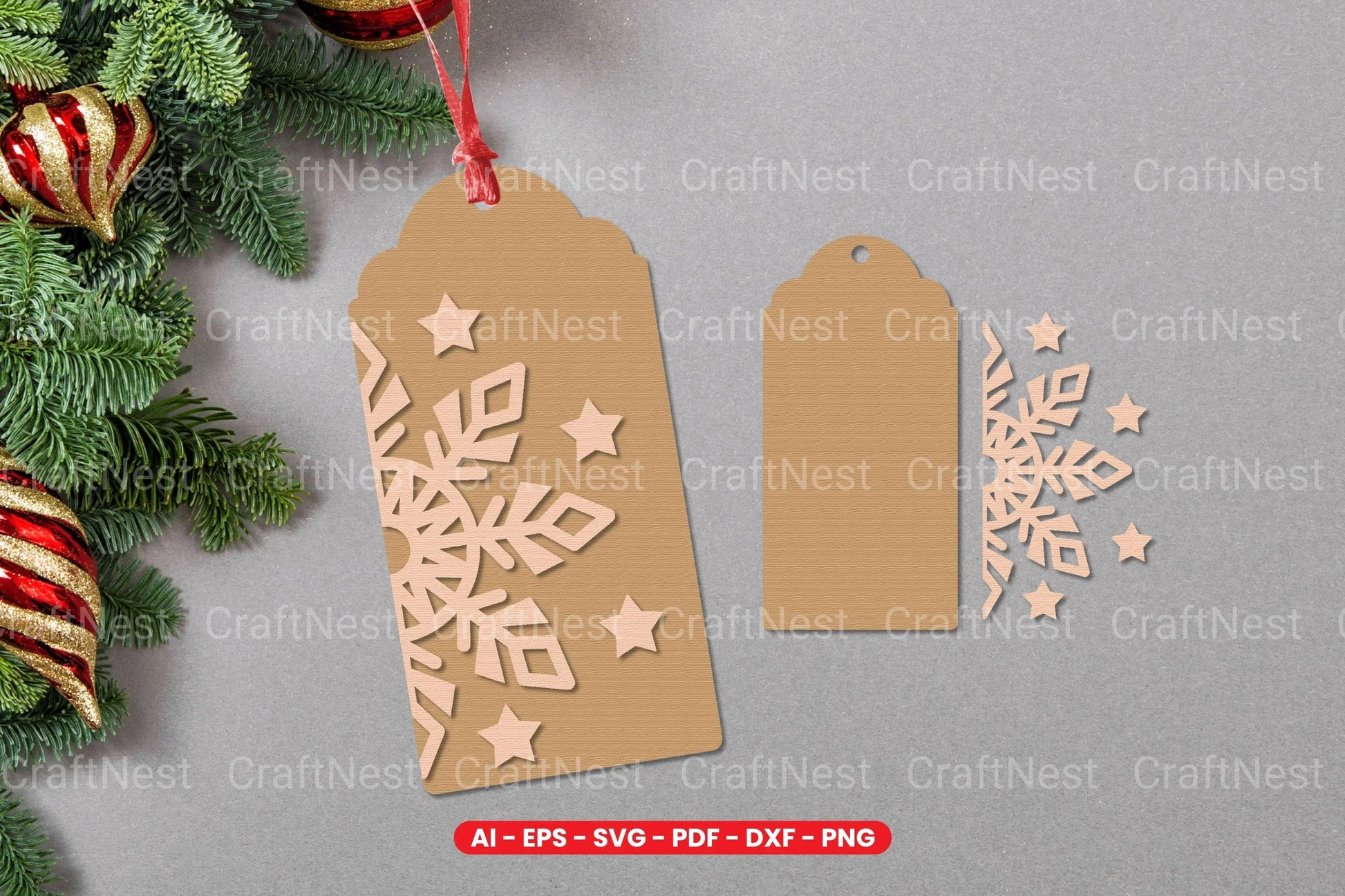 Christmas Gift Tag Laser Cut SVG Bundle - Clipart Bundle - CraftNest - Digital Crafting and Art