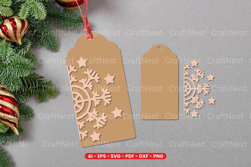 Christmas Gift Tag Laser Cut SVG Bundle - CraftNest - Digital Crafting and Art