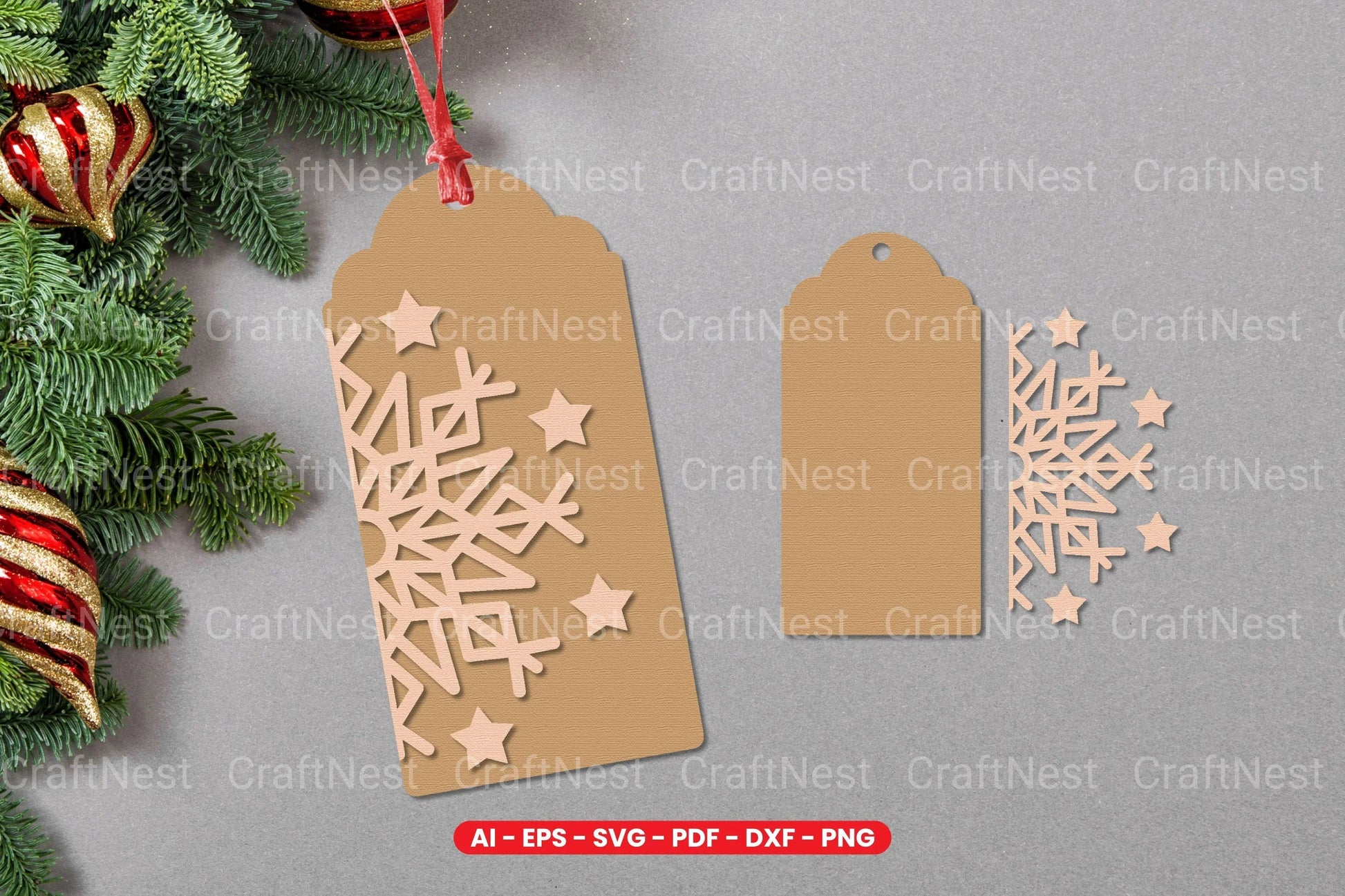 Christmas Gift Tag Laser Cut SVG Bundle - CraftNest - Digital Crafting and Art
