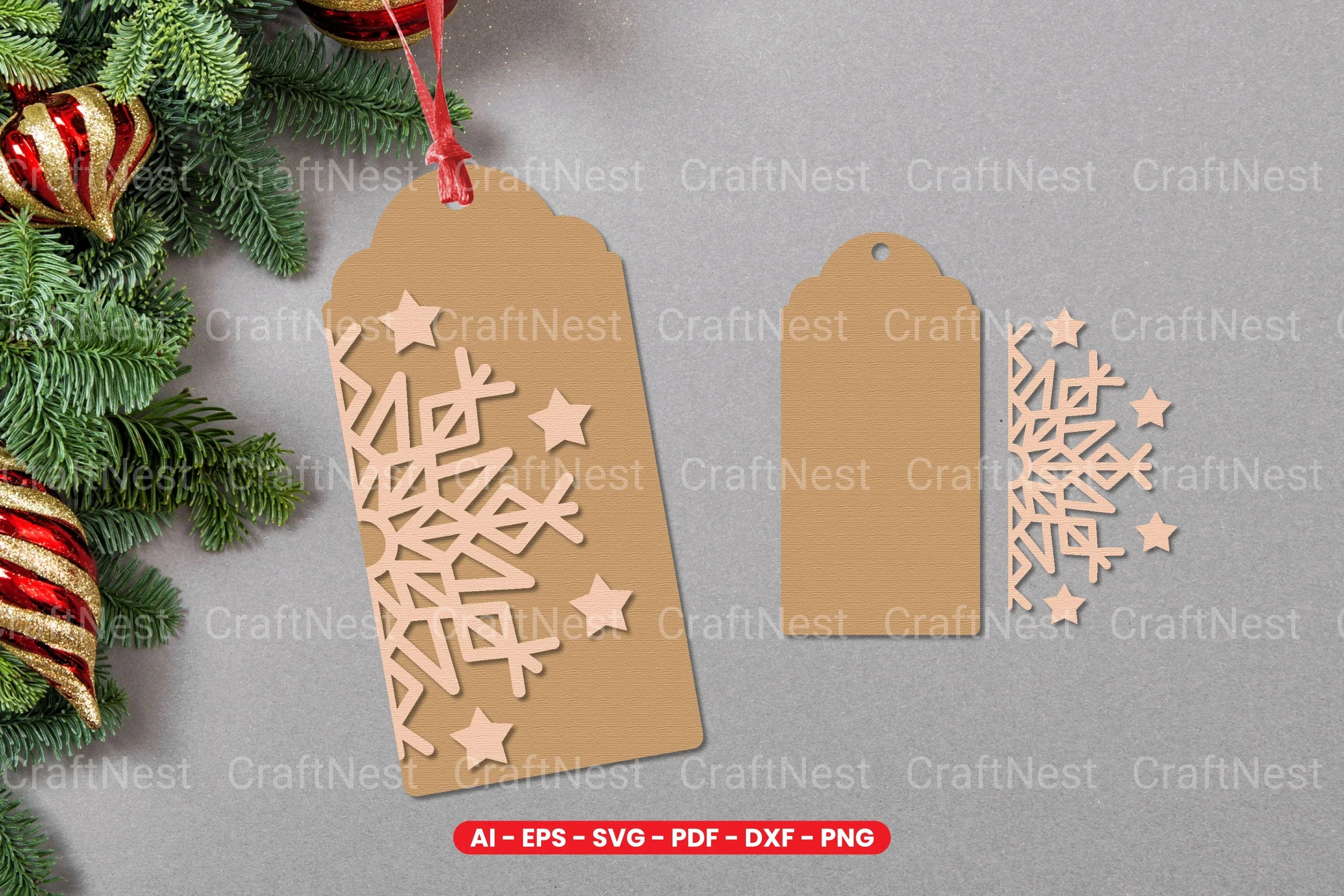 Christmas Gift Tag Laser Cut SVG Bundle - CraftNest - Digital Crafting and Art