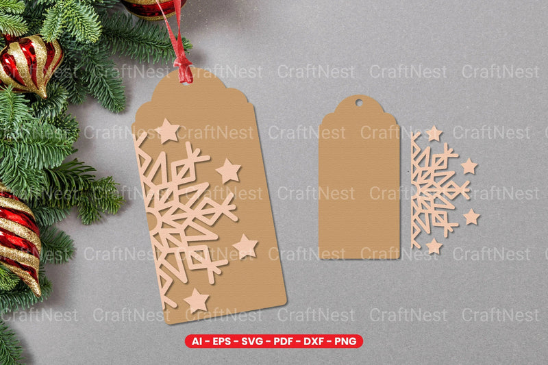 Christmas Gift Tag Laser Cut SVG Bundle - CraftNest - Digital Crafting and Art
