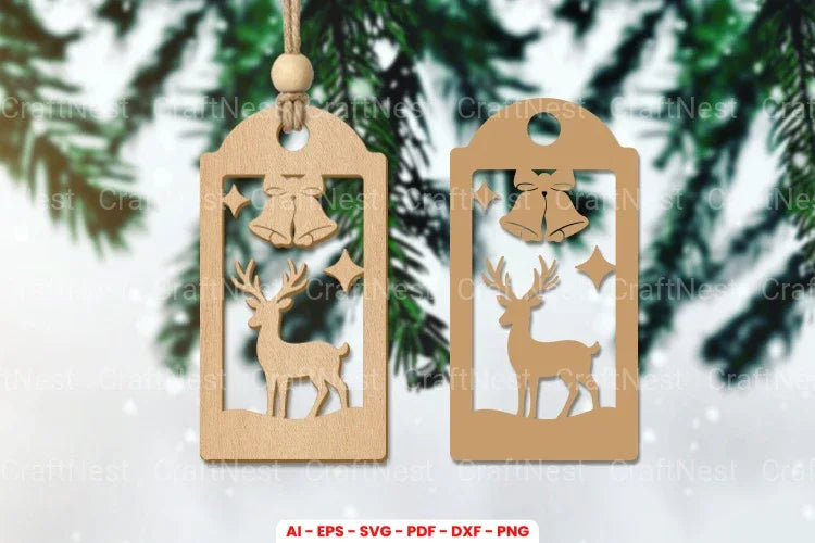 Christmas Gift Tag Laser Cut SVG Bundle - CraftNest - Digital Crafting and Art