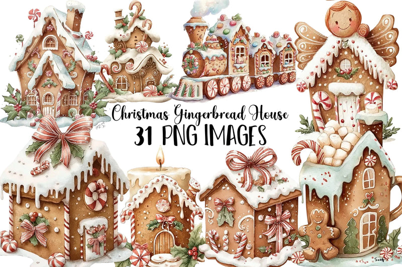 Christmas Gingerbread House Clipart Bundle - CraftNest - Digital Crafting and Art