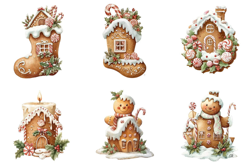 Christmas Gingerbread House Clipart Bundle - CraftNest - Digital Crafting and Art