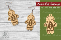 Christmas Gingerbread Laser Cut Earrings Clipart Bundle - CraftNest - Digital Crafting and Art