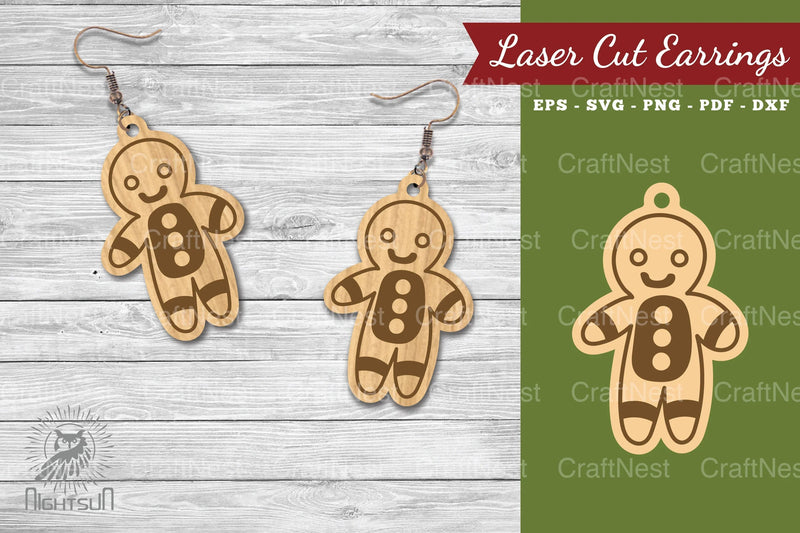 Christmas Gingerbread Laser Cut Earrings Clipart Bundle - CraftNest - Digital Crafting and Art