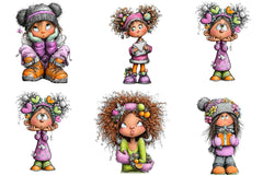 Christmas Girl Clipart Bundle - CraftNest - Digital Crafting and Art