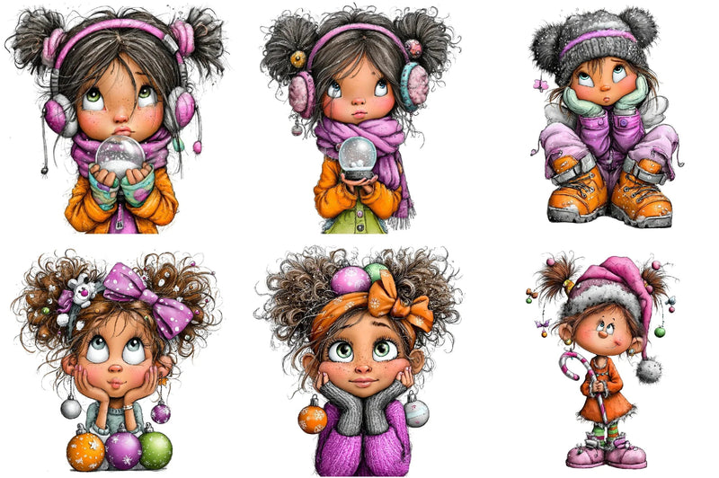 Christmas Girl Clipart Bundle - CraftNest - Digital Crafting and Art