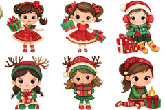 Christmas Girl Gift Box Clipart Bundle - CraftNest - Digital Crafting and Art