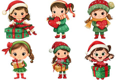 Christmas Girl Gift Box Clipart Bundle - CraftNest - Digital Crafting and Art