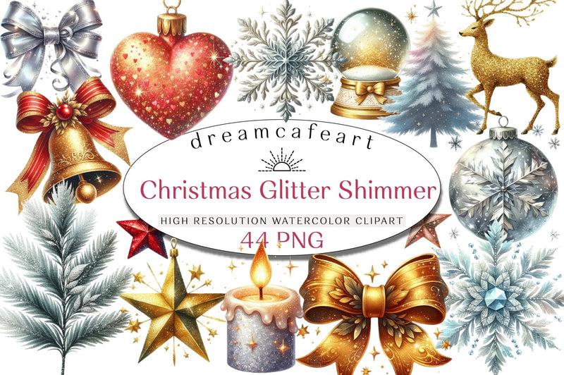 Christmas Glitter & Shimmer Clipart Bundle - CraftNest - Digital Crafting and Art