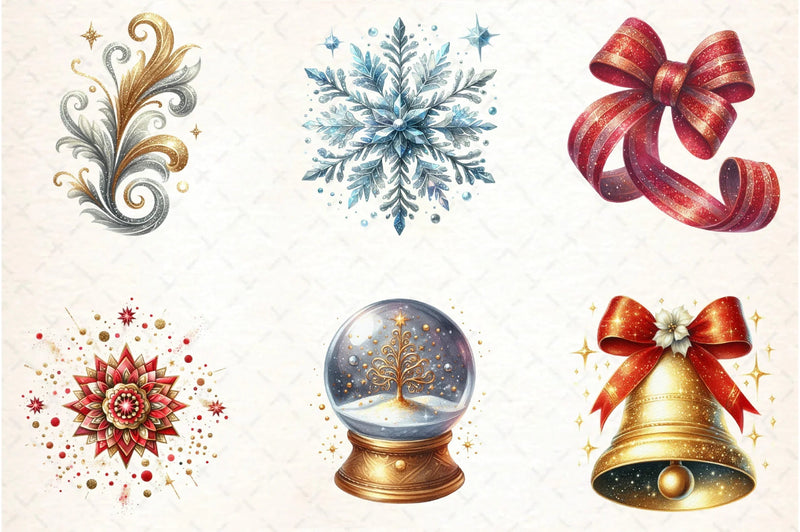 Christmas Glitter & Shimmer Clipart Bundle - CraftNest - Digital Crafting and Art