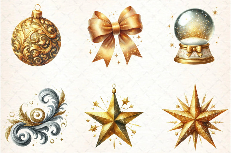 Christmas Glitter & Shimmer Clipart Bundle - CraftNest - Digital Crafting and Art