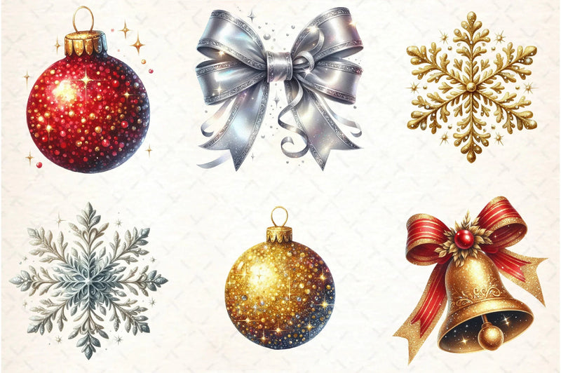 Christmas Glitter & Shimmer Clipart Bundle - CraftNest - Digital Crafting and Art