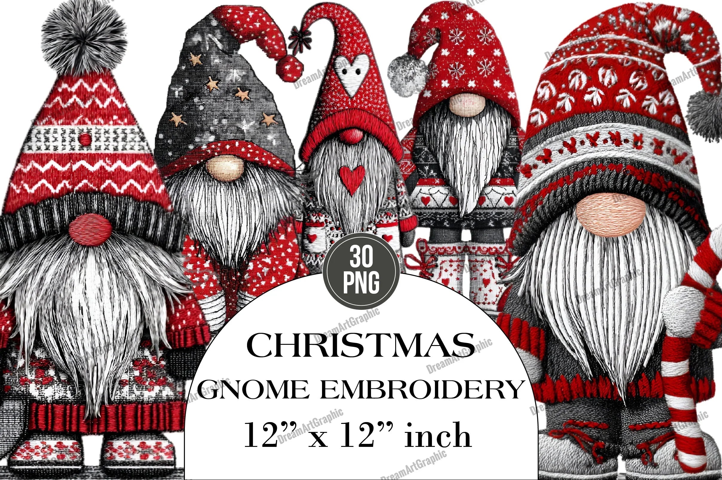 Christmas Gnome Embroidery Design Bundle - CraftNest - Digital Crafting and Art