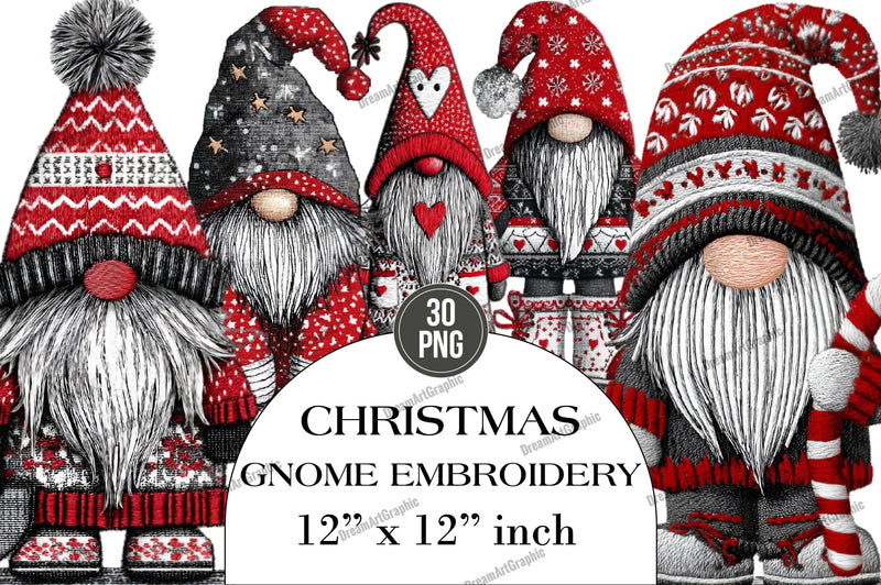 Christmas Gnome Embroidery Design Bundle - CraftNest - Digital Crafting and Art