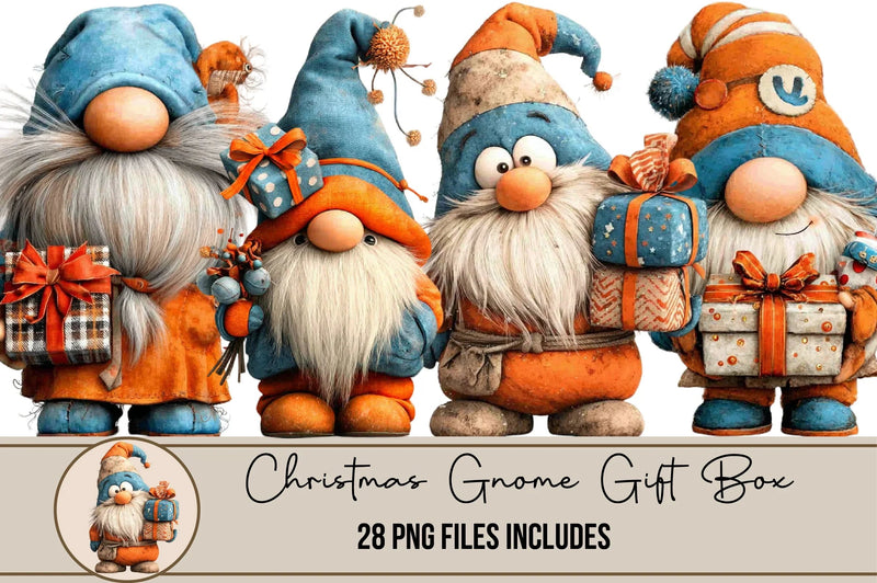 Christmas Gnome Gift Box Clipart Bundle - CraftNest - Digital Crafting and Art