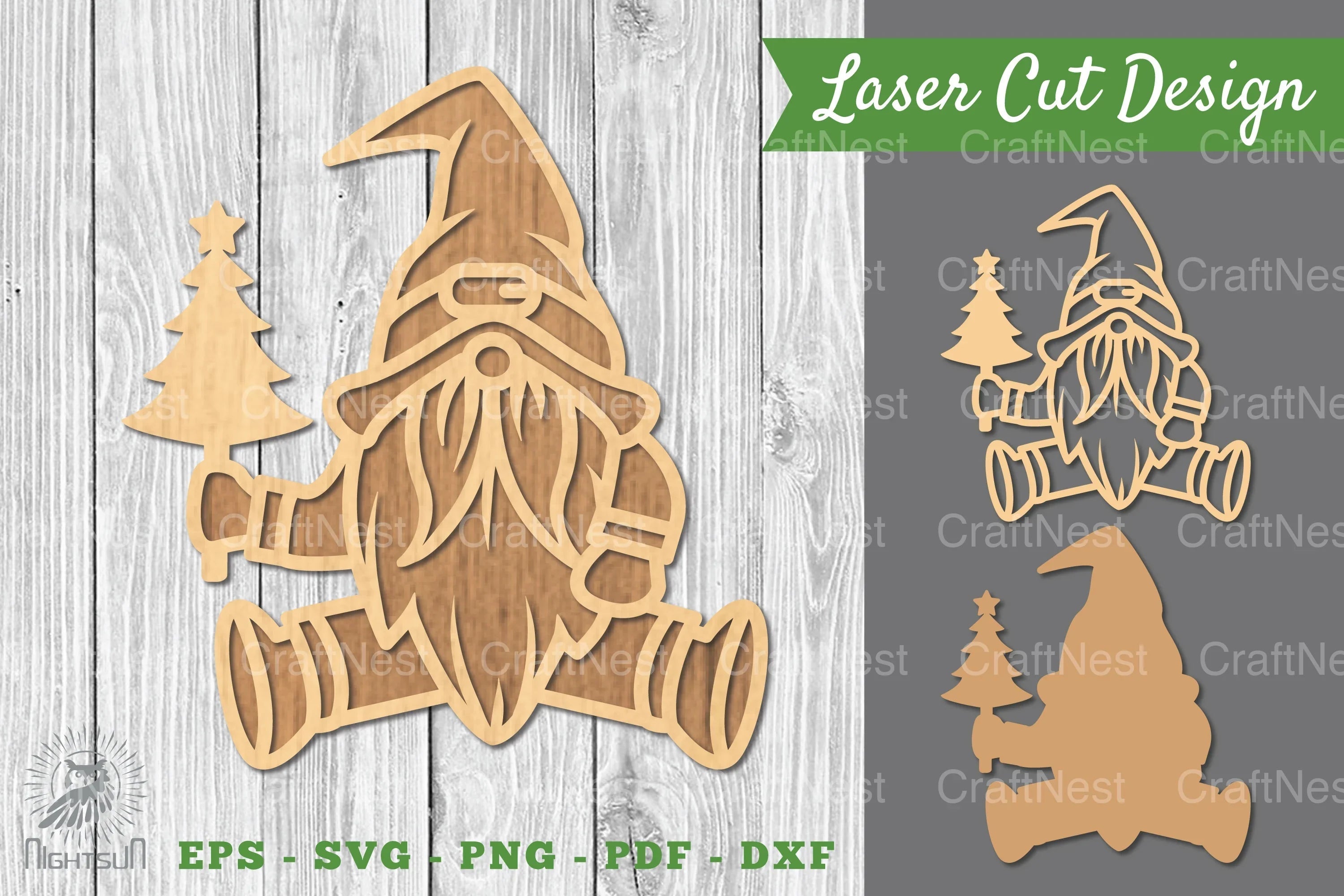 Christmas Gnome Laser Cut Decoration Clipart Bundle - CraftNest - Digital Crafting and Art