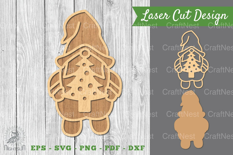 Christmas Gnome Laser Cut Decoration Clipart Bundle - CraftNest - Digital Crafting and Art