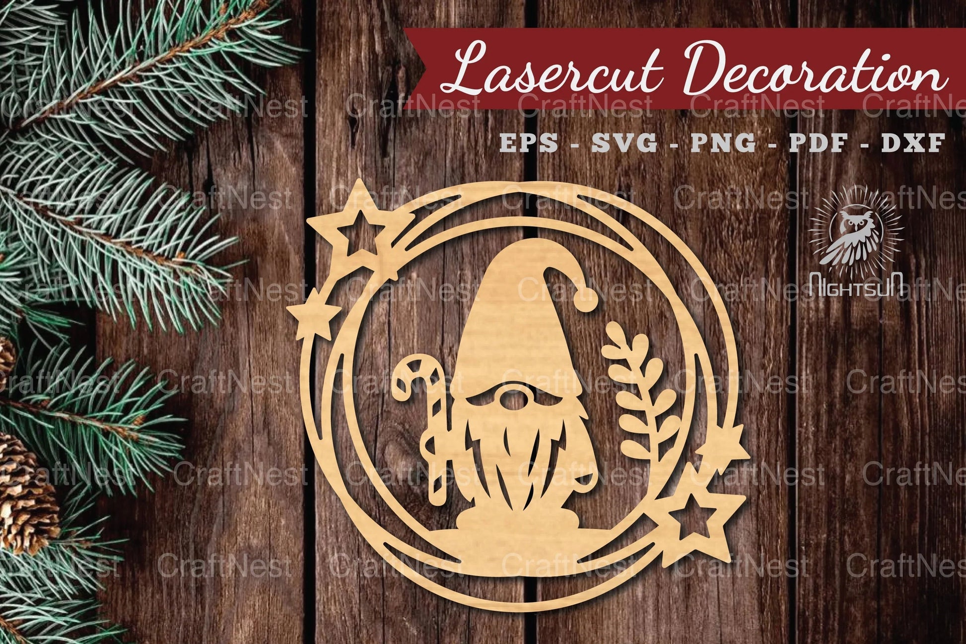 Christmas Gnome Laser Cut Round Clipart Bundle - CraftNest - Digital Crafting and Art