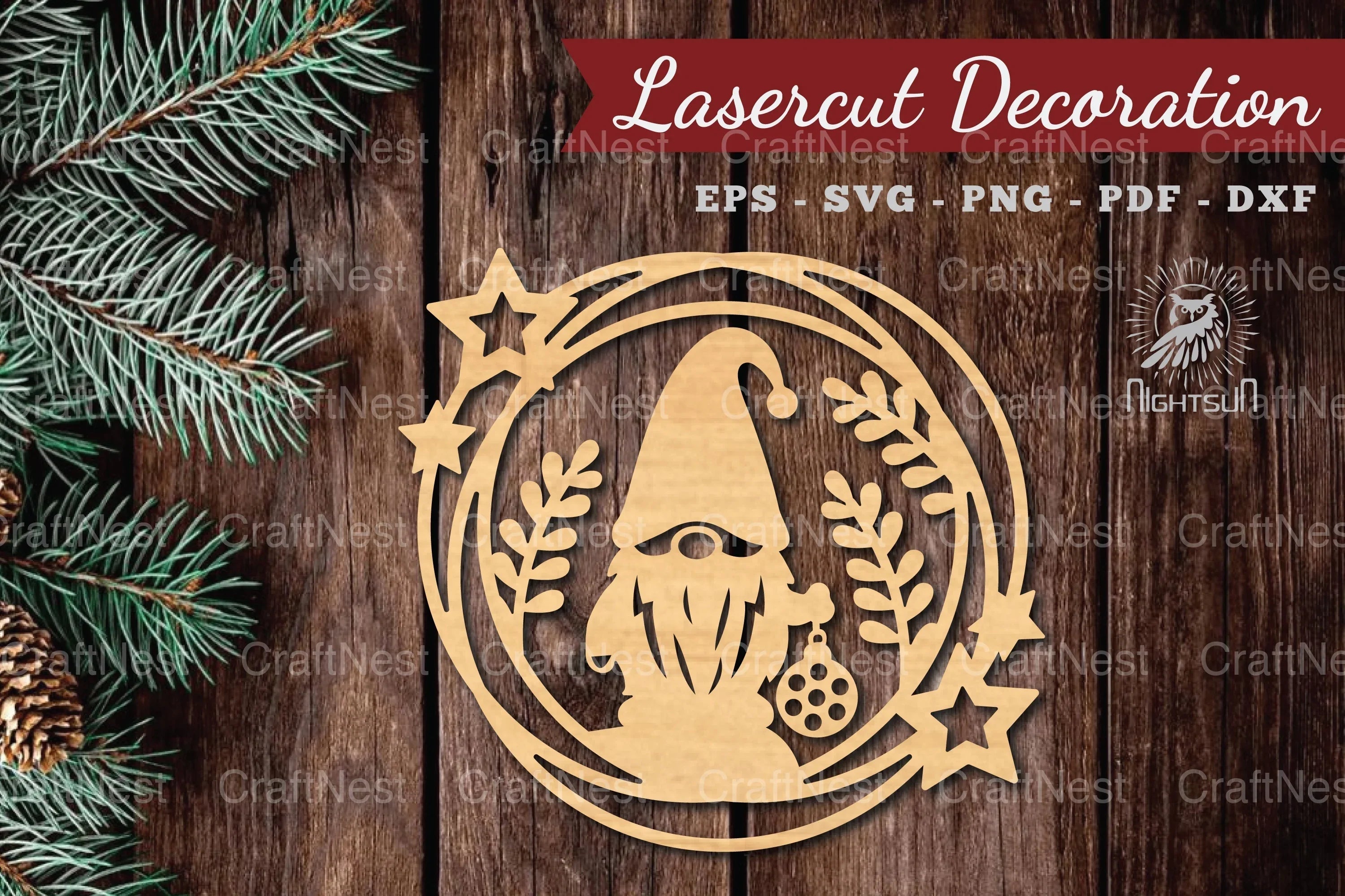 Christmas Gnome Laser Cut Round Clipart Bundle - CraftNest - Digital Crafting and Art
