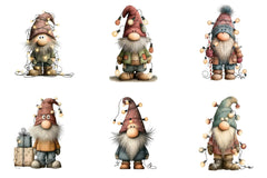 Christmas Gnome Lights Funny Clipart Bundle - CraftNest - Digital Crafting and Art