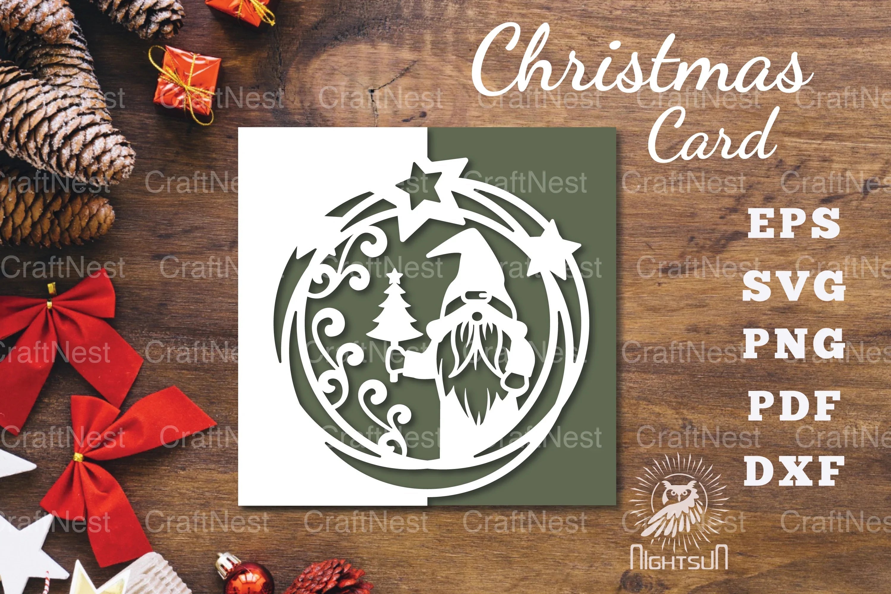 Christmas Gnome Papercut Card Clipart Bundle - CraftNest - Digital Crafting and Art