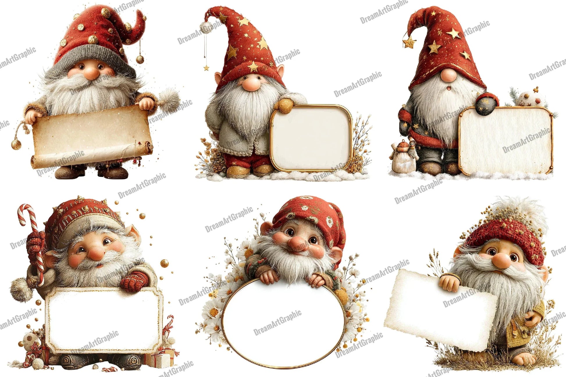 Christmas Gnome Poster Template Clipart Bundle - CraftNest - Digital Crafting and Art
