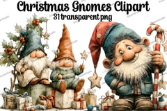 Christmas Gnomes Clipart Bundle - CraftNest - Digital Crafting and Art