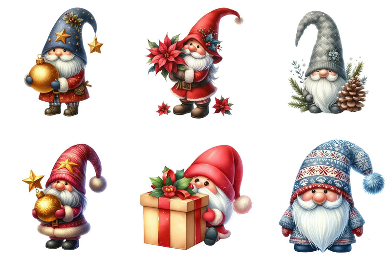 Christmas Gnomes Clipart Bundle - CraftNest - Digital Crafting and Art