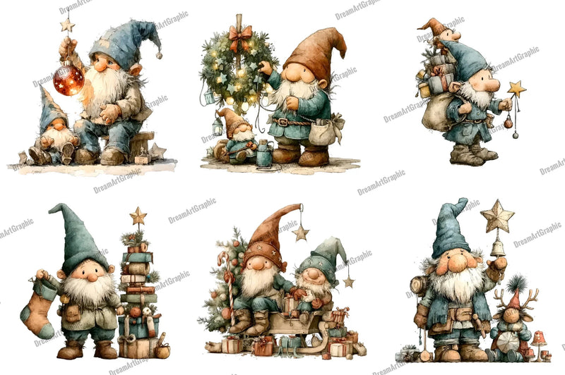 Christmas Gnomes Clipart Bundle - CraftNest - Digital Crafting and Art