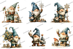 Christmas Gnomes Clipart Bundle - CraftNest - Digital Crafting and Art