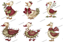 Christmas Goose Clipart Bundle - CraftNest - Digital Crafting and Art