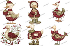 Christmas Goose Clipart Bundle - CraftNest - Digital Crafting and Art