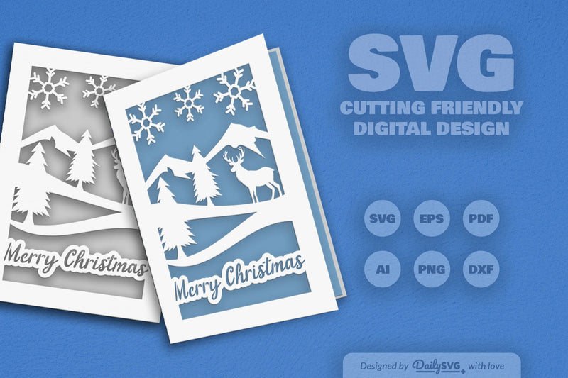 Christmas Greeting Card Clipart - Daily SVG Bundles - CraftNest - Digital Crafting and Art