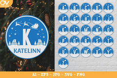 Christmas Half Round Alphabet Decal SVG Bundle - CraftNest - Digital Crafting and Art