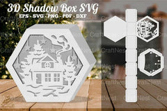 Christmas Home Hexagon Shadow Box SVG Bundle - CraftNest - Digital Crafting and Art