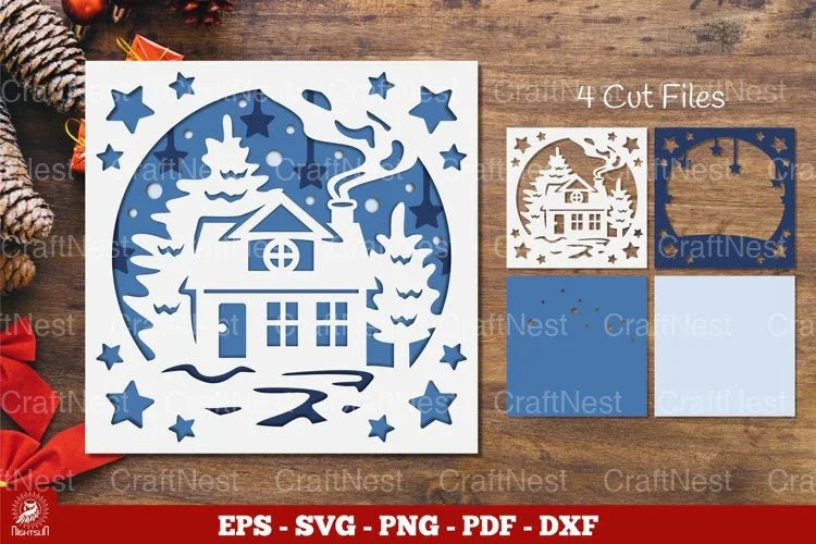 Christmas Home Layered Papercut Clipart Bundle - CraftNest - Digital Crafting and Art