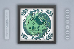 Christmas House Papercut Shadow Box SVG Bundle - CraftNest - Digital Crafting and Art