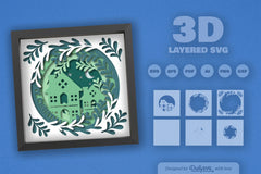 Christmas House Papercut Shadow Box SVG Bundle - CraftNest - Digital Crafting and Art
