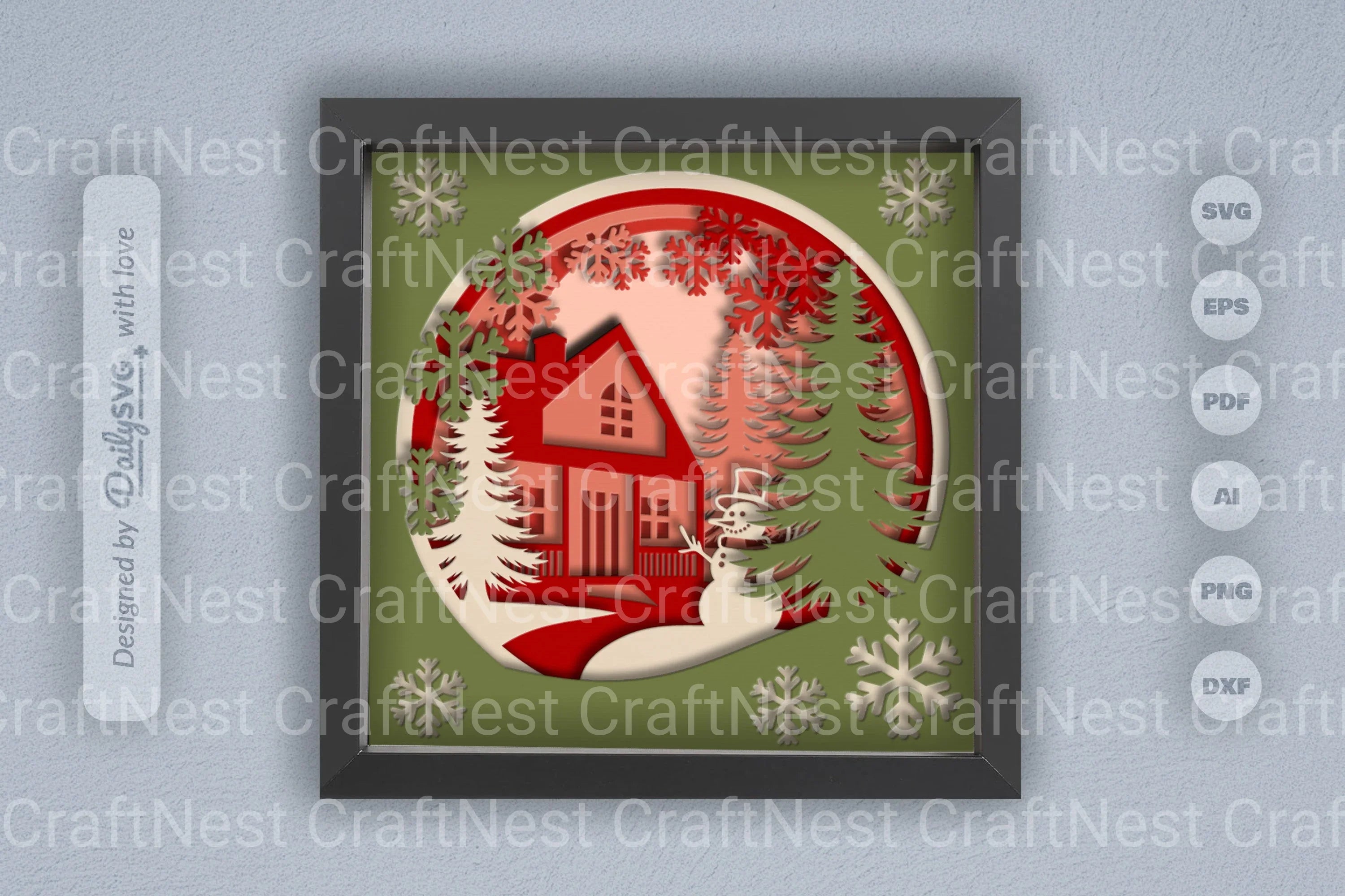 Christmas House Papercut SVG Bundle