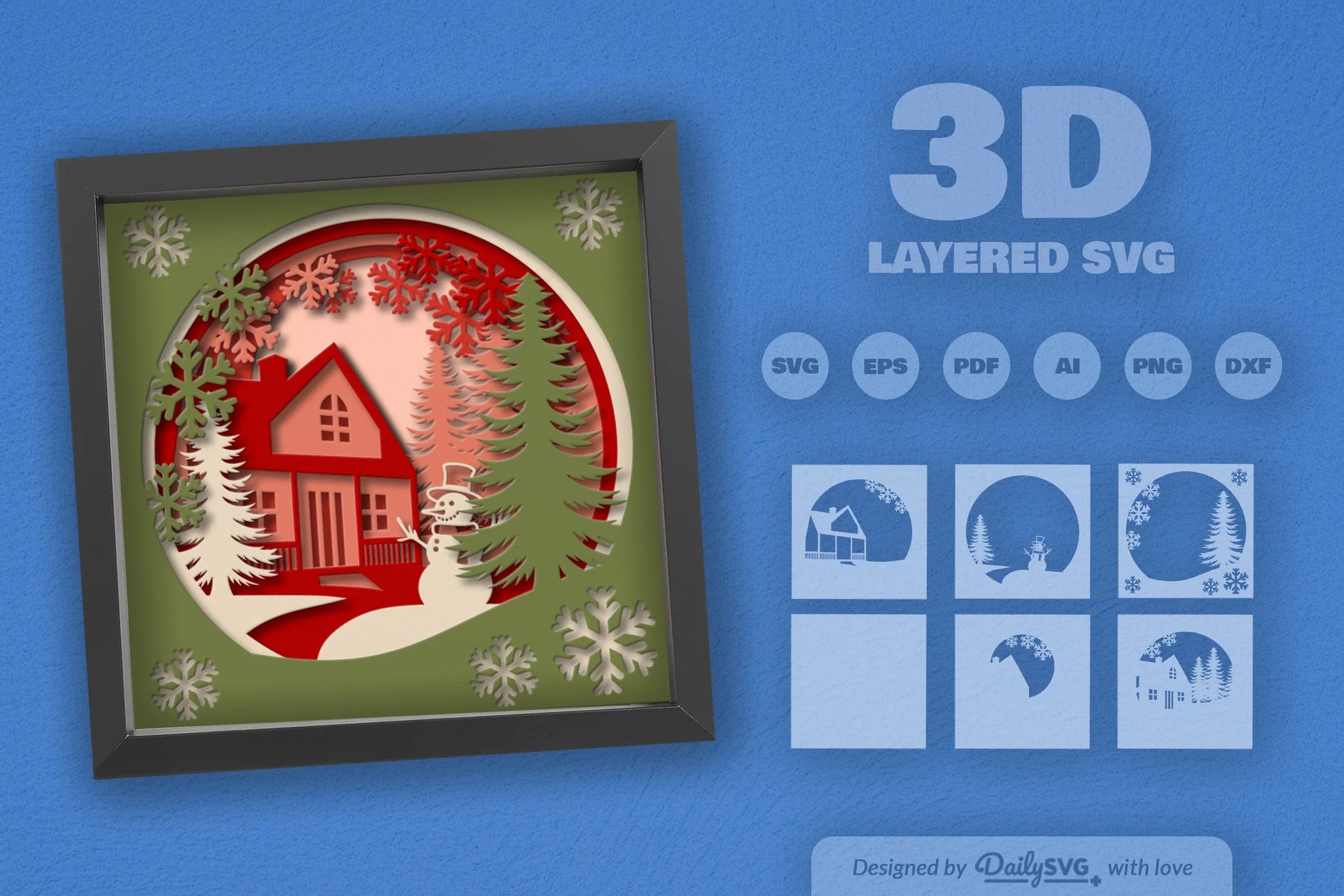 Christmas House Papercut SVG Bundle - CraftNest - Digital Crafting and Art