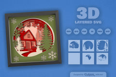 Christmas House Papercut SVG Bundle - CraftNest - Digital Crafting and Art