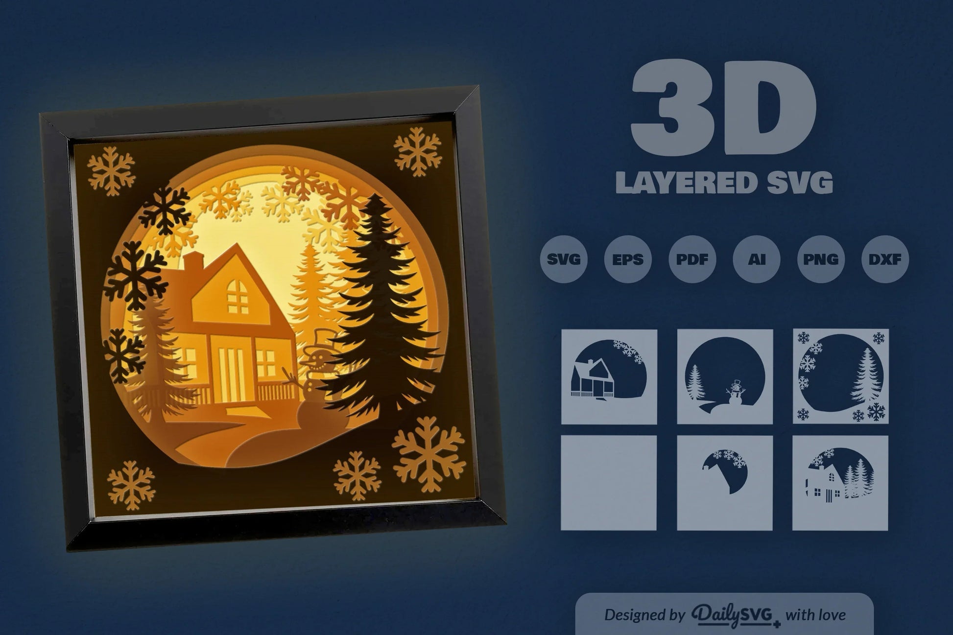 Christmas House Papercut SVG Bundle - CraftNest - Digital Crafting and Art