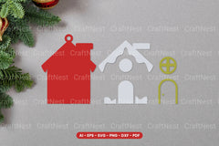 Christmas House Ornament Laser Cut SVG Bundle - CraftNest - Digital Crafting and Art