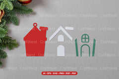 Christmas House Ornament Lasercut SVG Bundle - CraftNest - Digital Crafting and Art