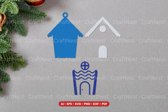 Christmas House Ornament Lasercut SVG Bundle - CraftNest - Digital Crafting and Art